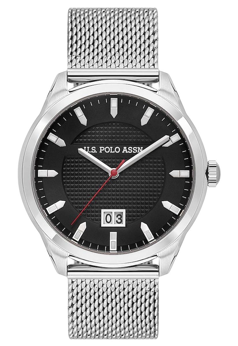 U.S. Polo Assn USPA1087-03 Takvimli 42 mm Gri Hasır Kordon Analog Kol Saati