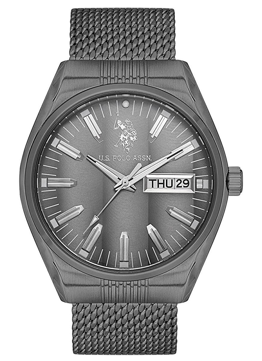 U.S. Polo Assn USPA1067-02 Takvimli 43 mm Füme Çelik Kordon Analog Erkek Kol Saati