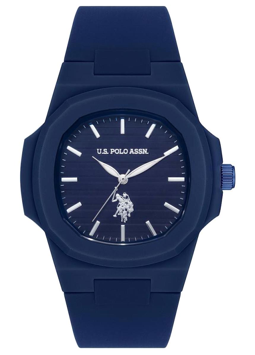 U.S. Polo Assn USPA1050-03 48 mm Lacivert Silikon Kordon Analog Erkek Kol Saati