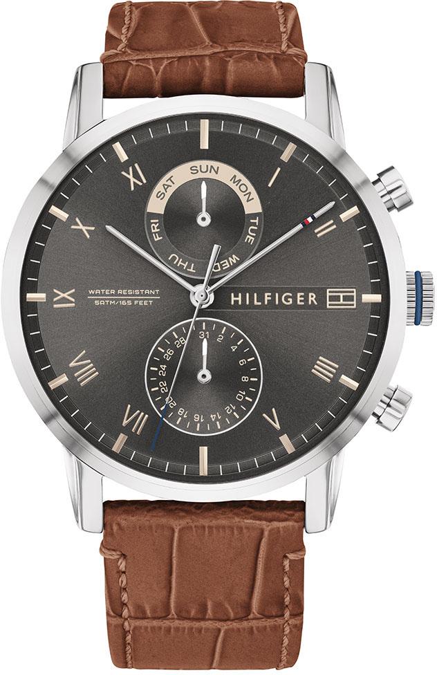 Tommy Hilfiger TH1710398 Takvimli 44 mm Kahverengi Deri Kordon Analog Kol Saati
