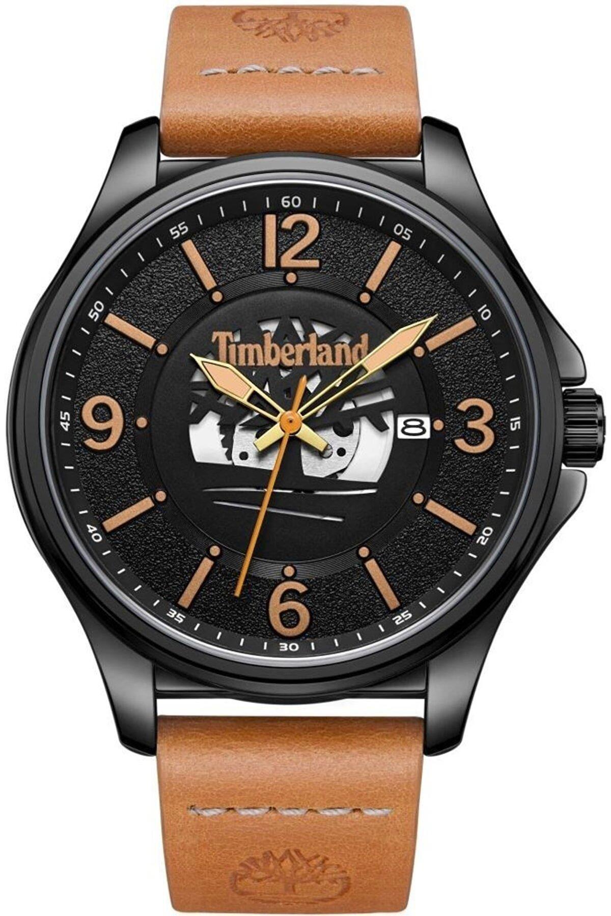 Timberland TDWGB2183302 Takvimli 44 mm Kahverengi Deri Kordon Analog Erkek Kol Saati