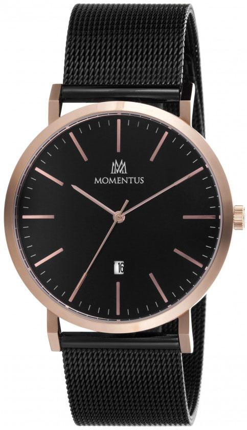 Momentus KC251R-04SR Takvimli 42 mm Siyah Çelik Kordon Analog Kol Saati
