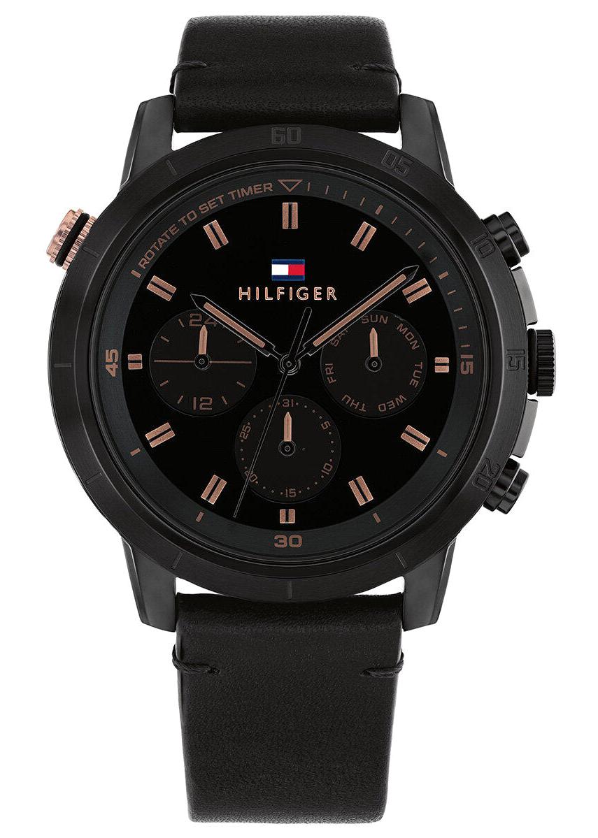Tommy Hilfiger TH1792110 Takvimli 46 mm Siyah Deri Kordon Analog Erkek Kol Saati