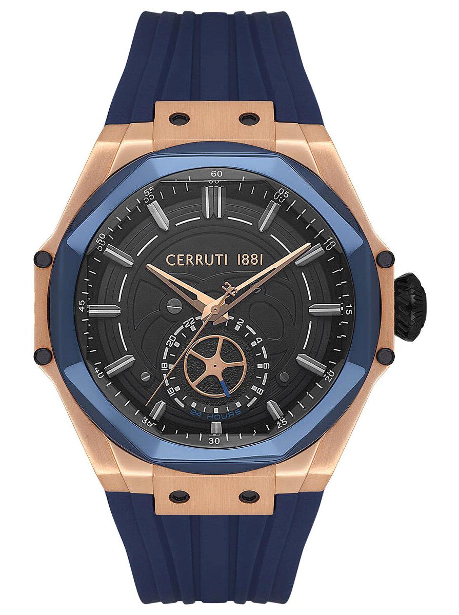 Cerruti 1881 CIWGQ0038110 Takvimli Lacivert Silikon Kordon Analog Erkek Kol Saati
