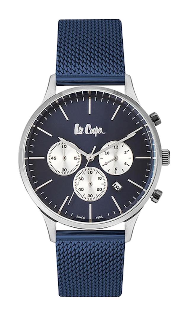 Lee Cooper LC07011.390 Takvimli 44 mm Lacivert Çelik Kordon Analog Erkek Kol Saati
