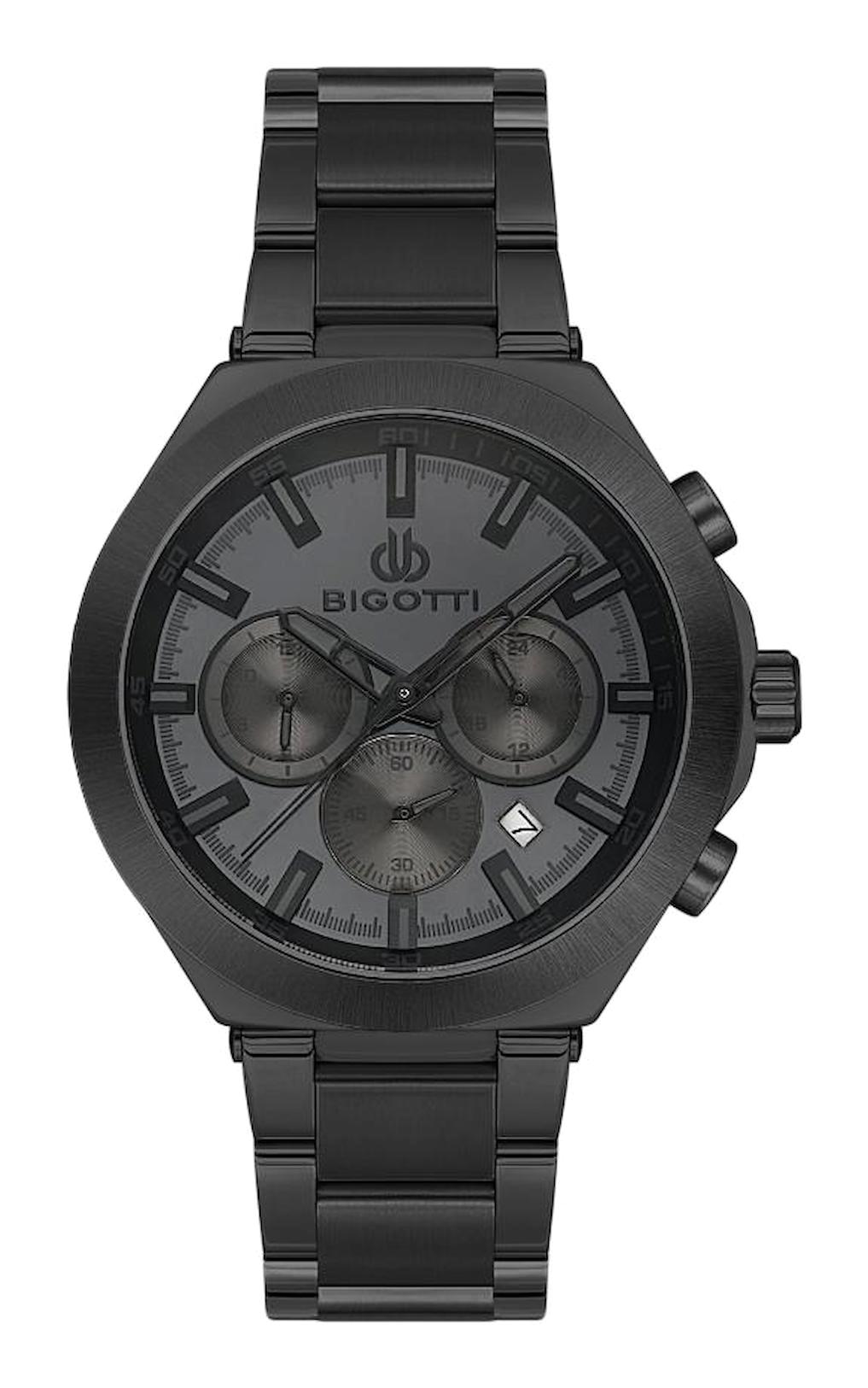 Bigotti BG.1.10546-5 Takvimli 45 mm Siyah Çelik Kordon Analog Erkek Kol Saati