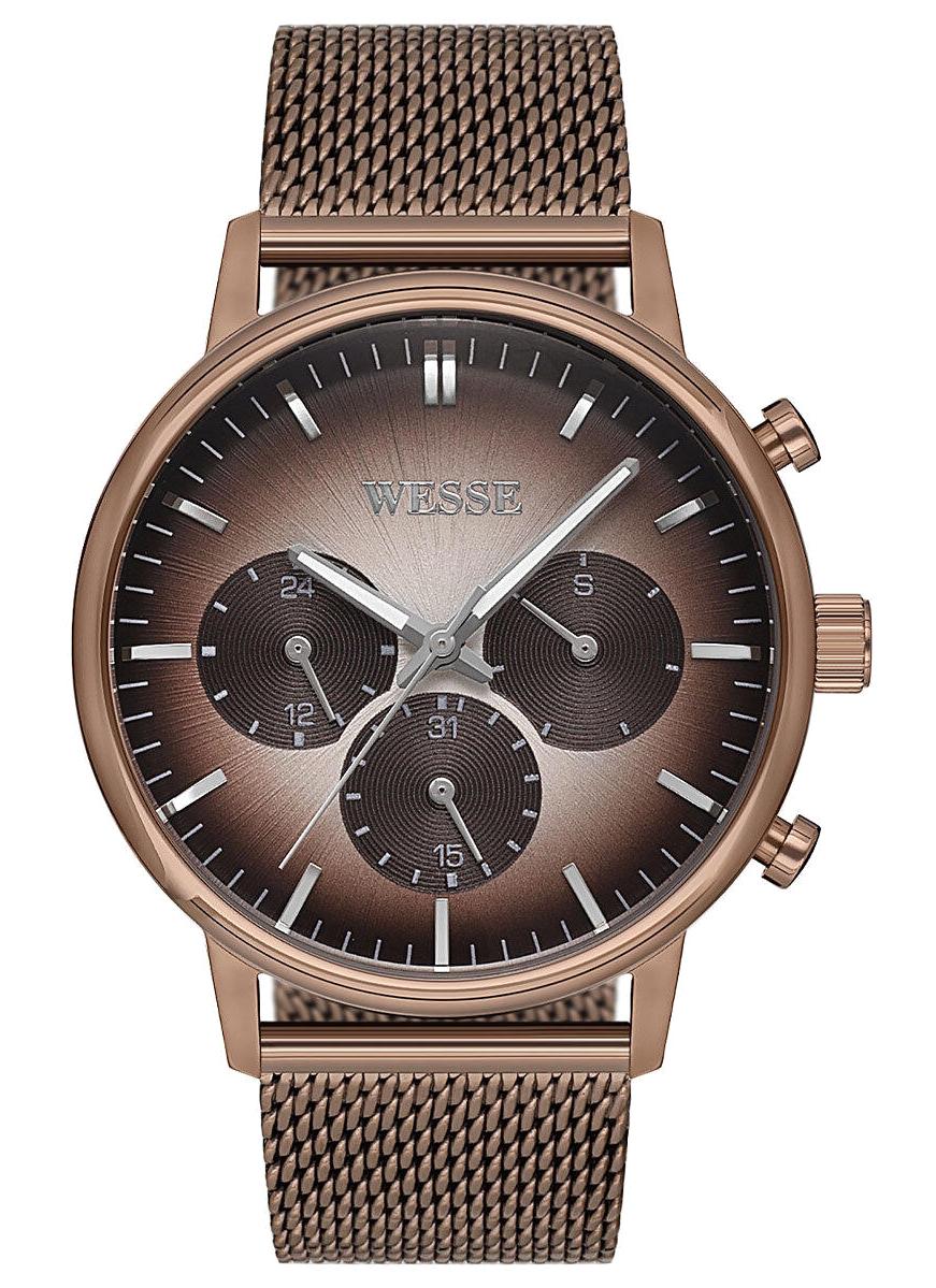 Wesse WWG402003 Pusulalı Takvimli 44 mm Kahverengi Çelik Kordon Analog Erkek Kol Saati