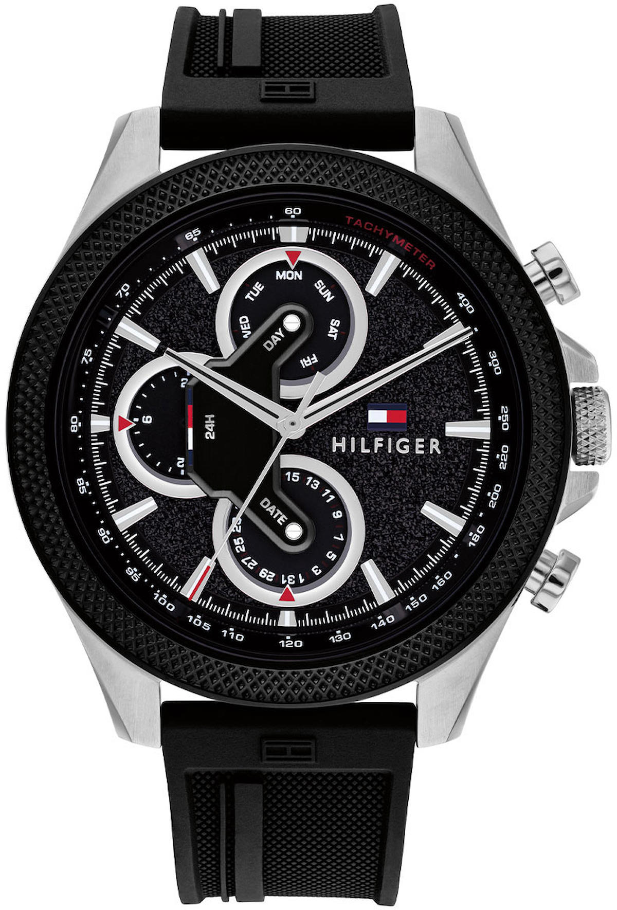 Tommy Hilfiger TH1792082 Takvimli 46 mm Siyah Plastik Kordon Analog Erkek Kol Saati