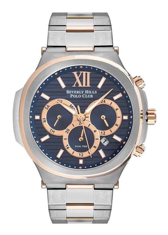 Beverly Hills Polo Club BP3216 Takvimli 47 mm Çelik Kordon Analog Erkek Kol Saati