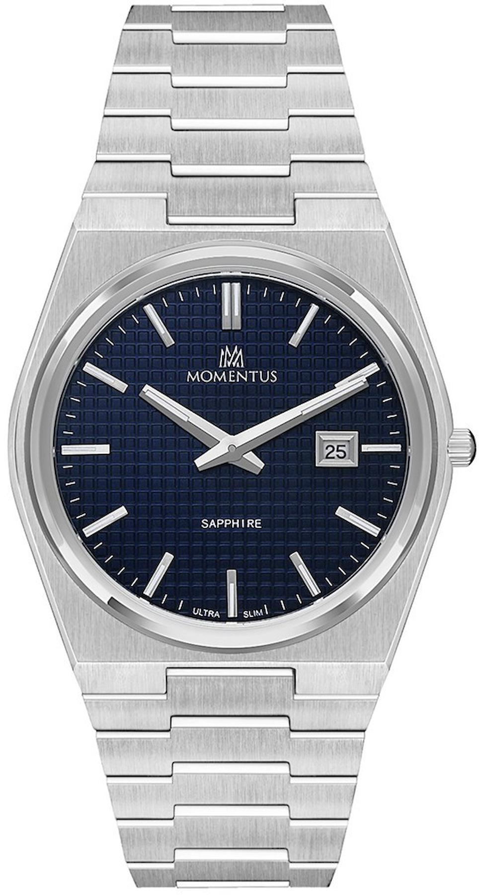 Momentum EM345S-11SS Takvimli 40 mm Çelik Kordon Analog Erkek Kol Saati