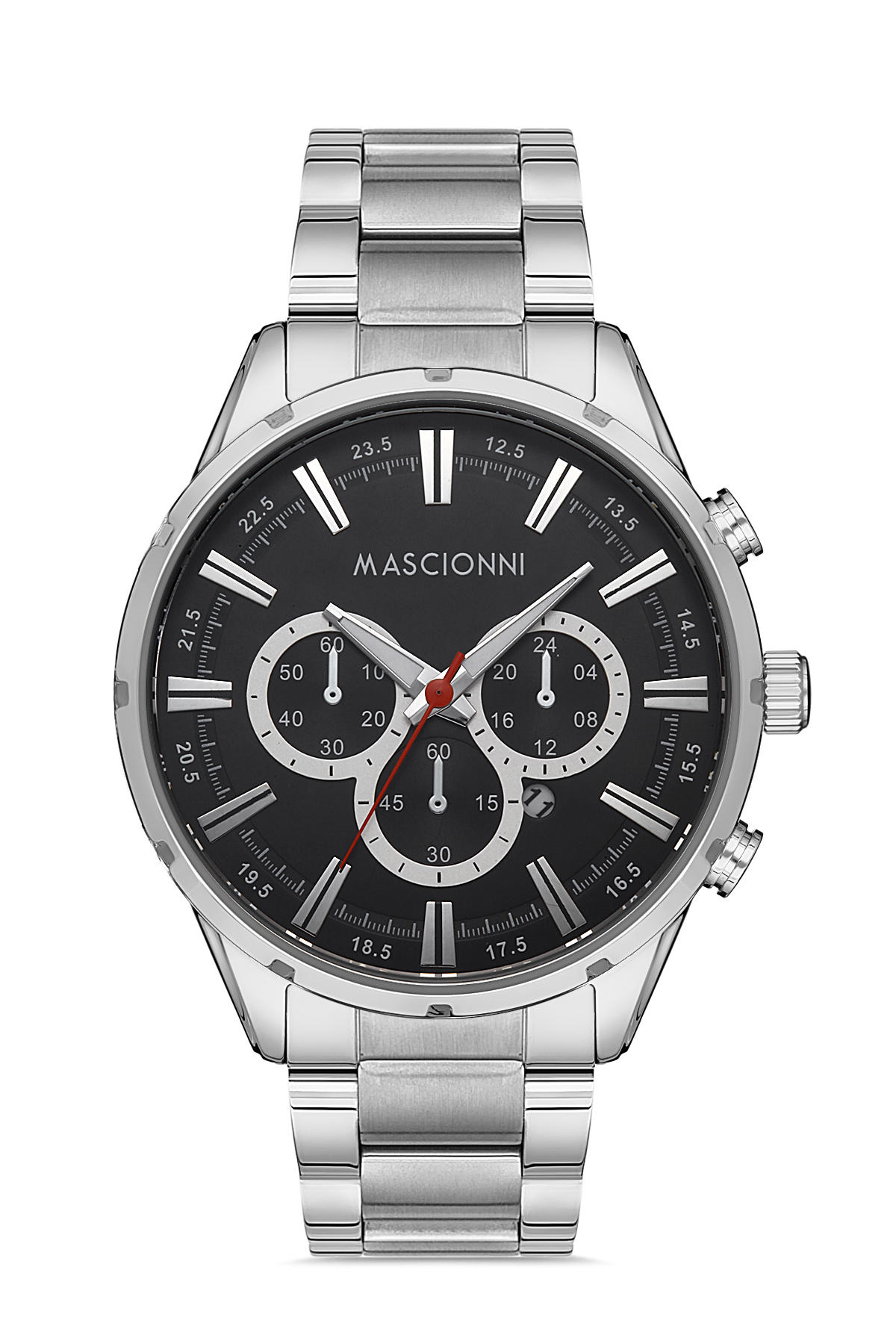 Mascionni M.1.1074.01 Takvimli 46 mm Çelik Kordon Analog Erkek Kol Saati