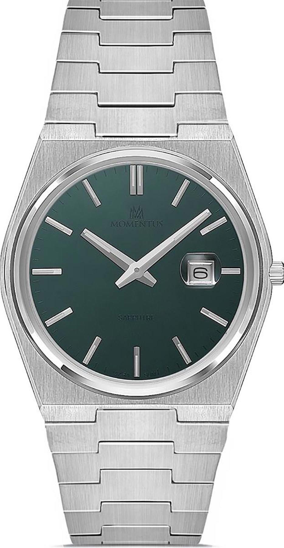 Momentus EM345S-35SS Takvimli 44 mm Çelik Kordon Analog Erkek Kol Saati