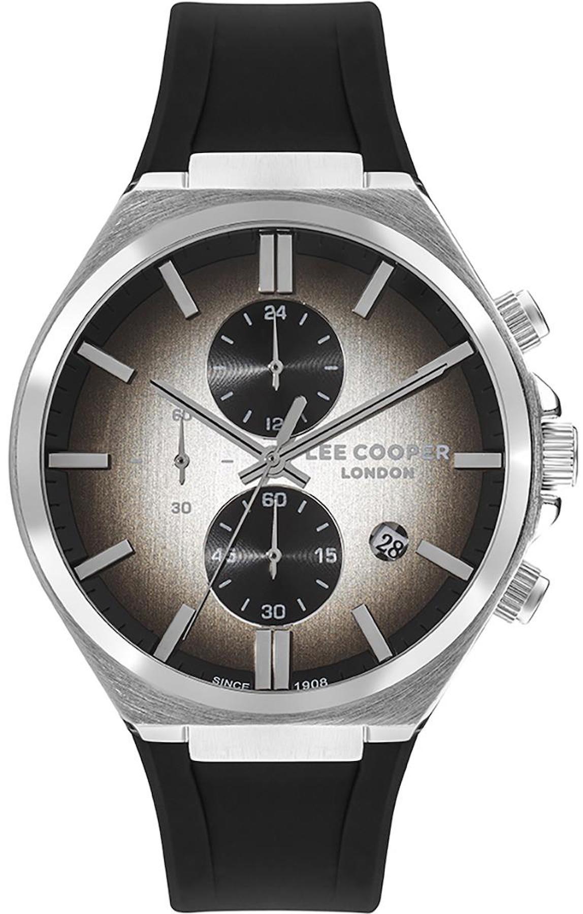 Lee Cooper LC07854.351 Takvimli Siyah Silikon Kordon Analog Erkek Kol Saati