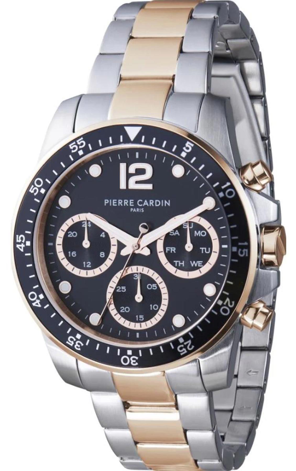 Pierre Cardin CNI.0018 Takvimli Altın-Çelik Kordon Analog Erkek Kol Saati