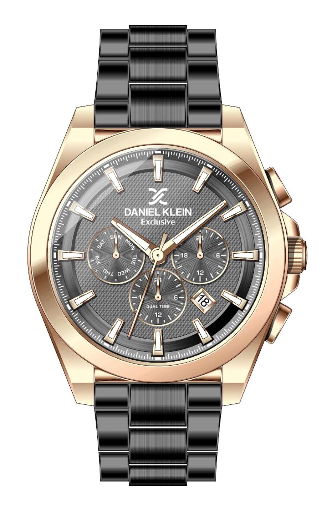 Daniel Klein DKE.1.10550.3 Takvimli 42 mm Siyah Metal Kordon Analog Kol Saati