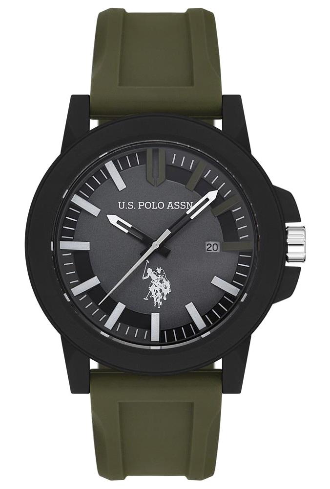 U.S. Polo Assn USPA1029-05 Takvimli 44 mm Yeşil Silikon Kordon Analog Erkek Kol Saati