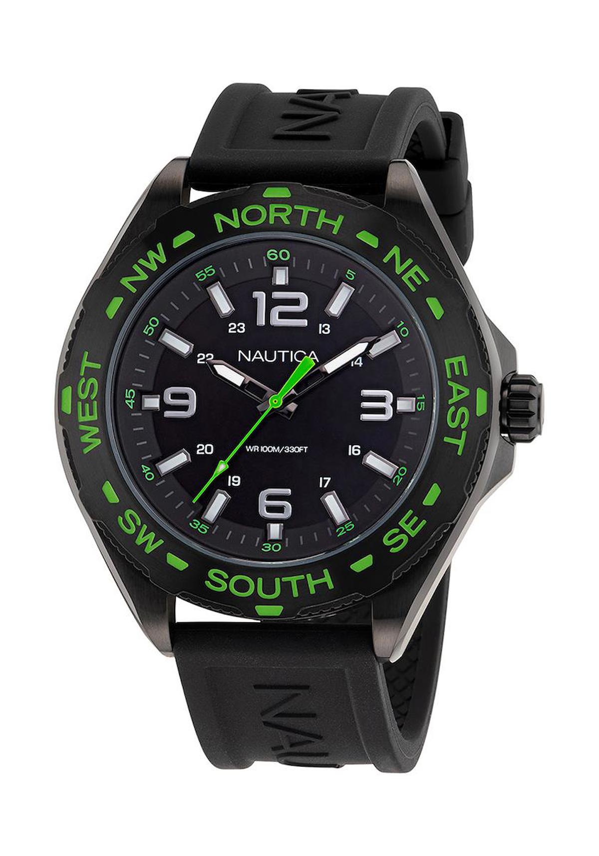 Nautica NAPCWS303 Takvimli 46 mm Siyah Silikon Kordon Analog Erkek Kol Saati