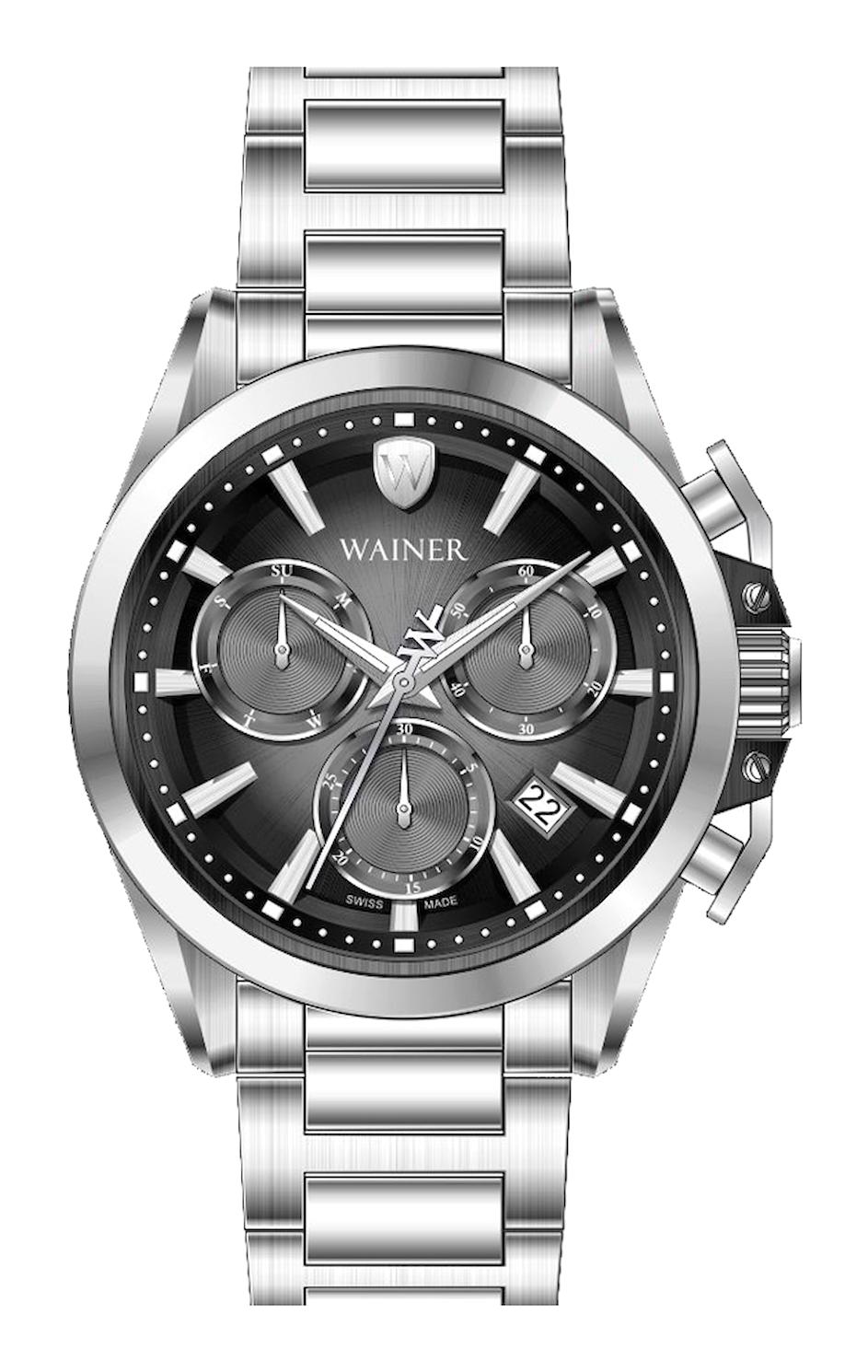 Wainer WA.16100-E Pusulalı Takvimli 44 mm Çelik Kordon Analog Erkek Kol Saati