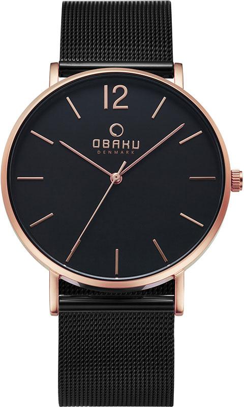Obaku Denmark V197GXVBMB 40 mm Siyah Çelik Kordon Analog Kol Saati