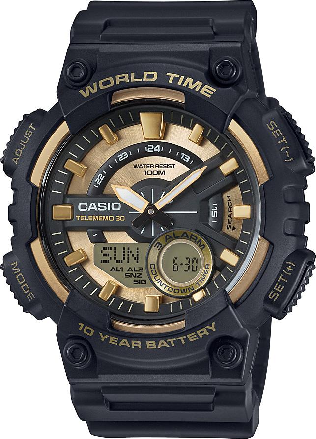 Casio AEQ-110BW-9AVDF Takvimli 46.6 mm Siyah Silikon Kordon Analog Erkek Kol Saati