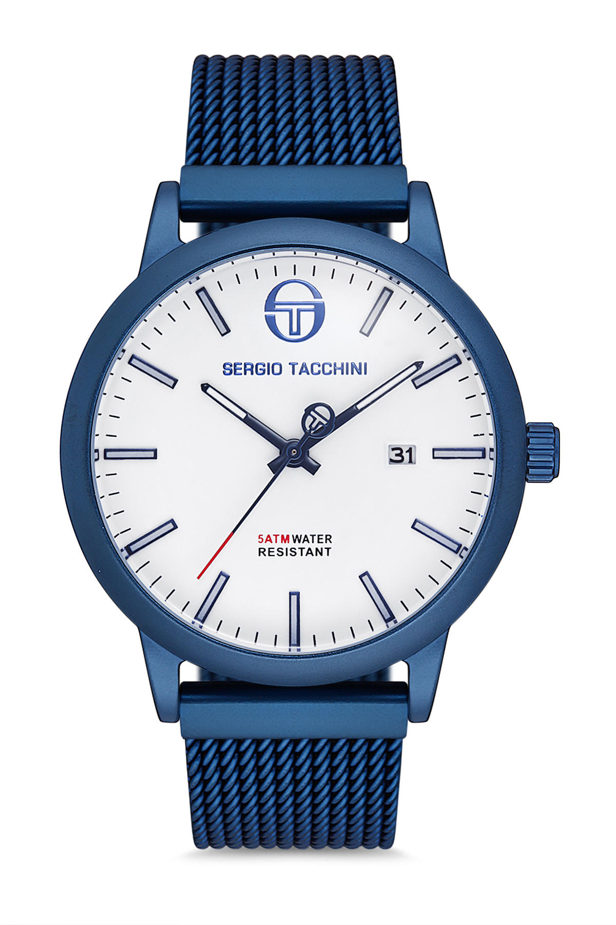 Sergio Tacchini ST.1.10084.6 Takvimli Lacivert Metal Kordon Analog Erkek Kol Saati