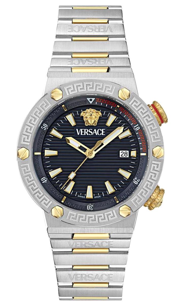 Versace VRSCVE8G00424 Takvimli 43 mm Altın-Çelik Kordon Analog Erkek Kol Saati