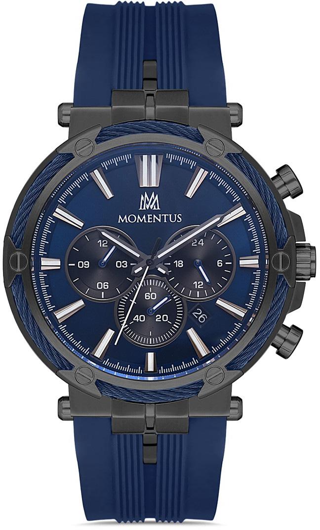 Momentus SM371T-11MN Takvimli 44 mm Lacivert Çelik Kordon Analog Erkek Kol Saati