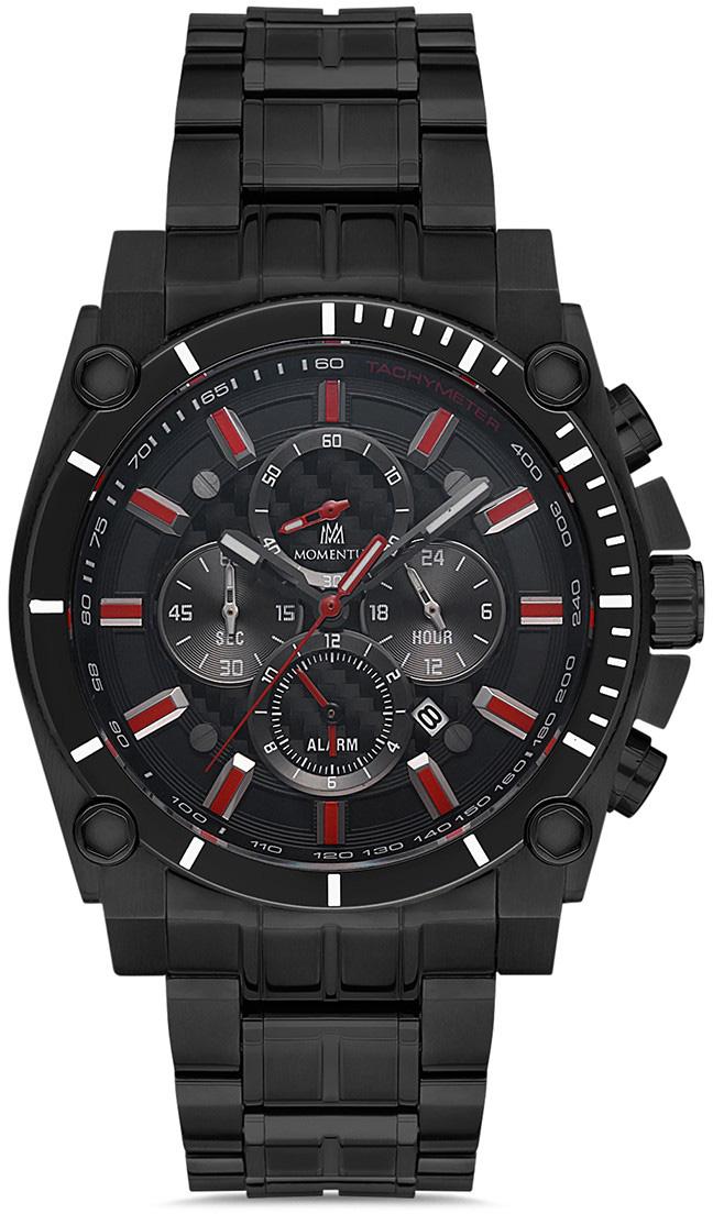 Momentus X900B-04SN Takvimli 44 mm Siyah Çelik Kordon Analog Kol Saati