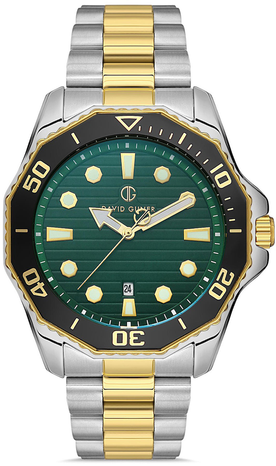 David Guner DG-8394GA-D10 Takvimli 42 mm Altın-Çelik Kordon Analog Kol Saati