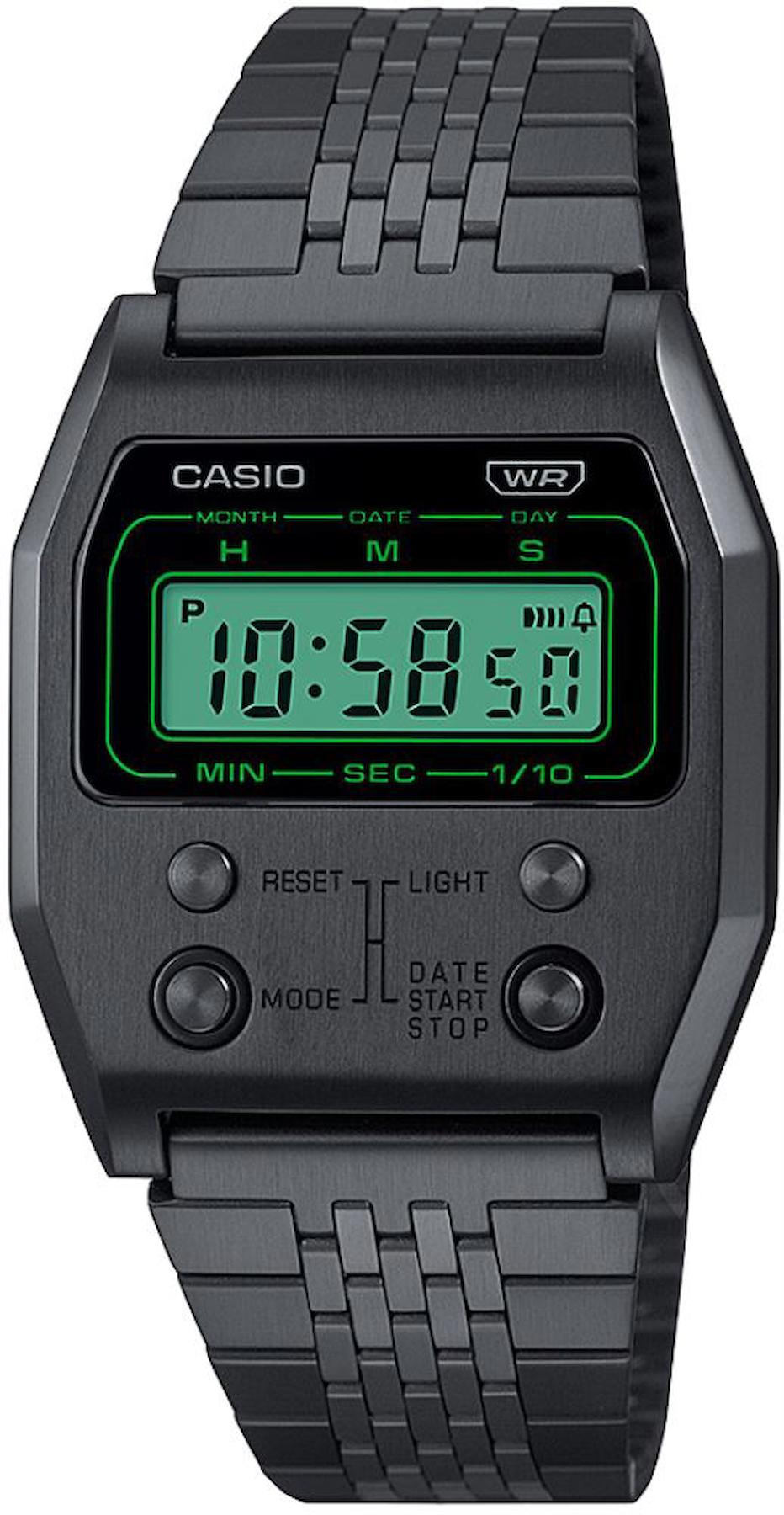 Casio A1100B-1DF Takvimli 35 mm Siyah Çelik Kordon Analog Erkek Kol Saati
