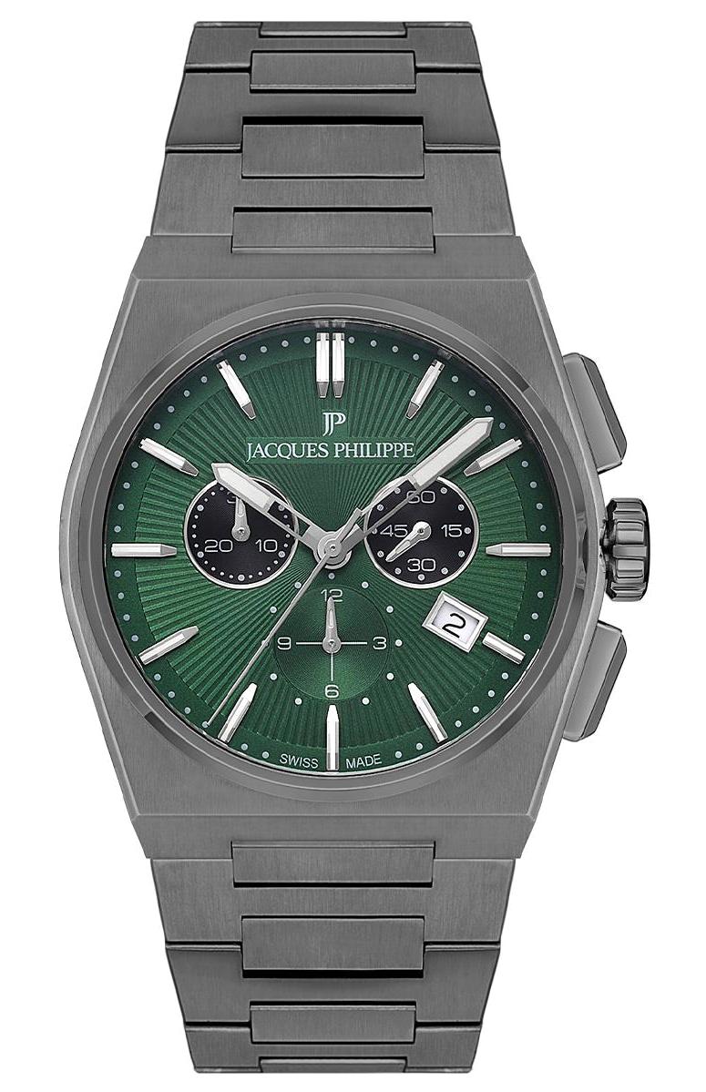 Jacques Philippe JPQGC4183X7 Pusulalı Takvimli 42 mm Füme Çelik Kordon Analog Erkek Kol Saati