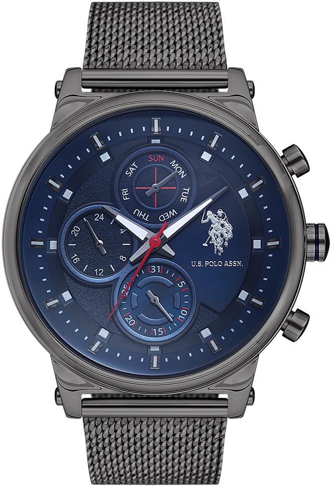 U.S. Polo Assn USPA1008-02 Takvimli 46 mm Füme Çelik Kordon Analog Erkek Kol Saati