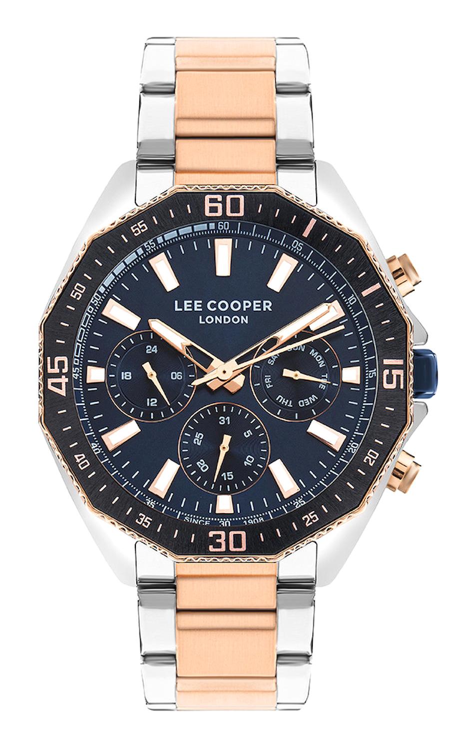 Lee Cooper LC07847.590-NM Takvimli Altın-Çelik Kordon Analog Kol Saati