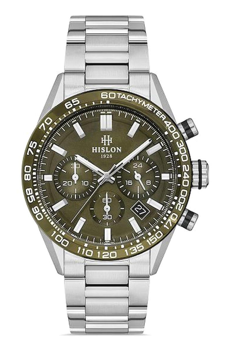 Hislon MS107T-15SN Pusulalı Takvimli Çelik Kordon Analog Erkek Kol Saati