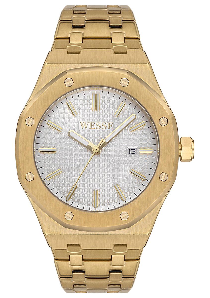 Wesse WWG402106 42 mm Altın Çelik Kordon Analog Erkek Kol Saati