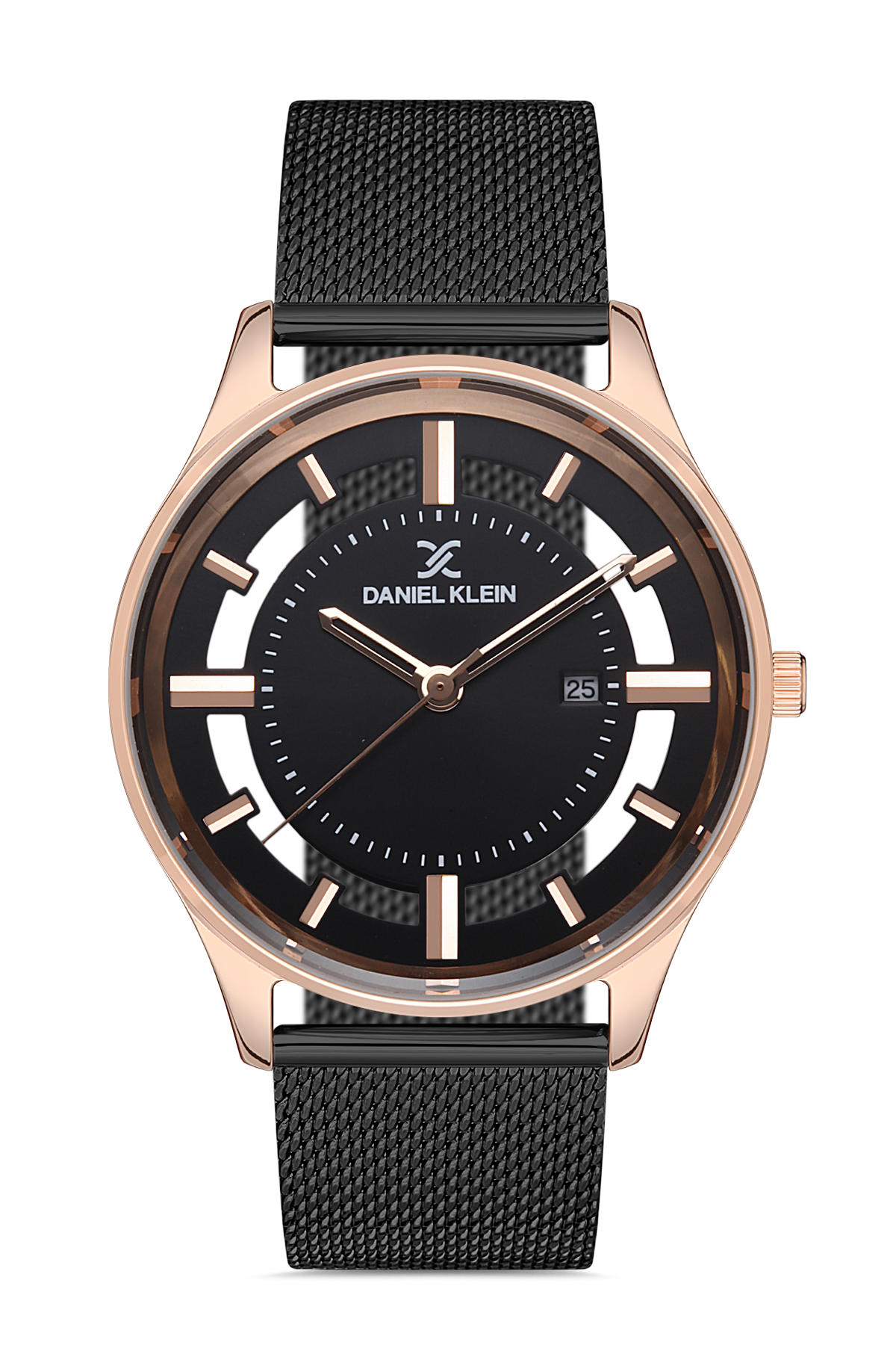 Daniel Klein DK.1.12879.5 Takvimli 44 mm Siyah Çelik Kordon Analog Erkek Kol Saati