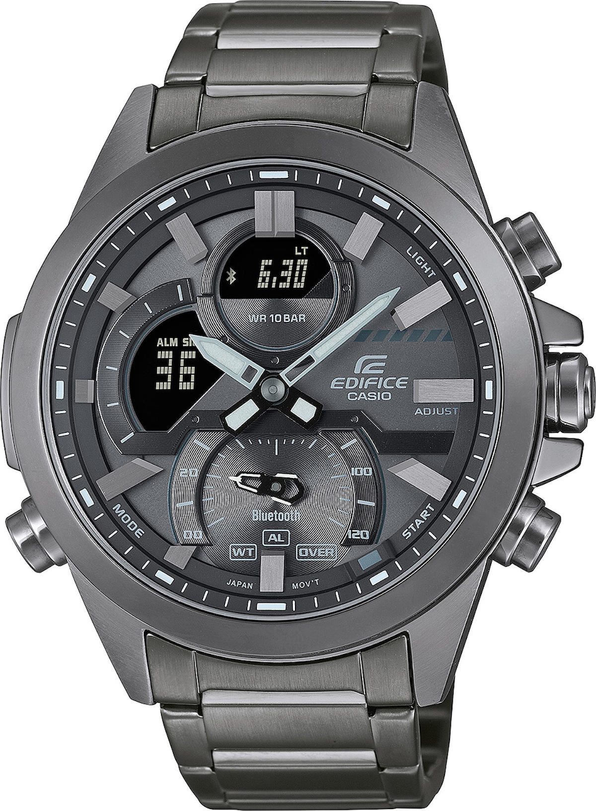 Casio ECB-30DC-1B Takvimli 48.7 mm Çelik Kordon Analog Kol Saati