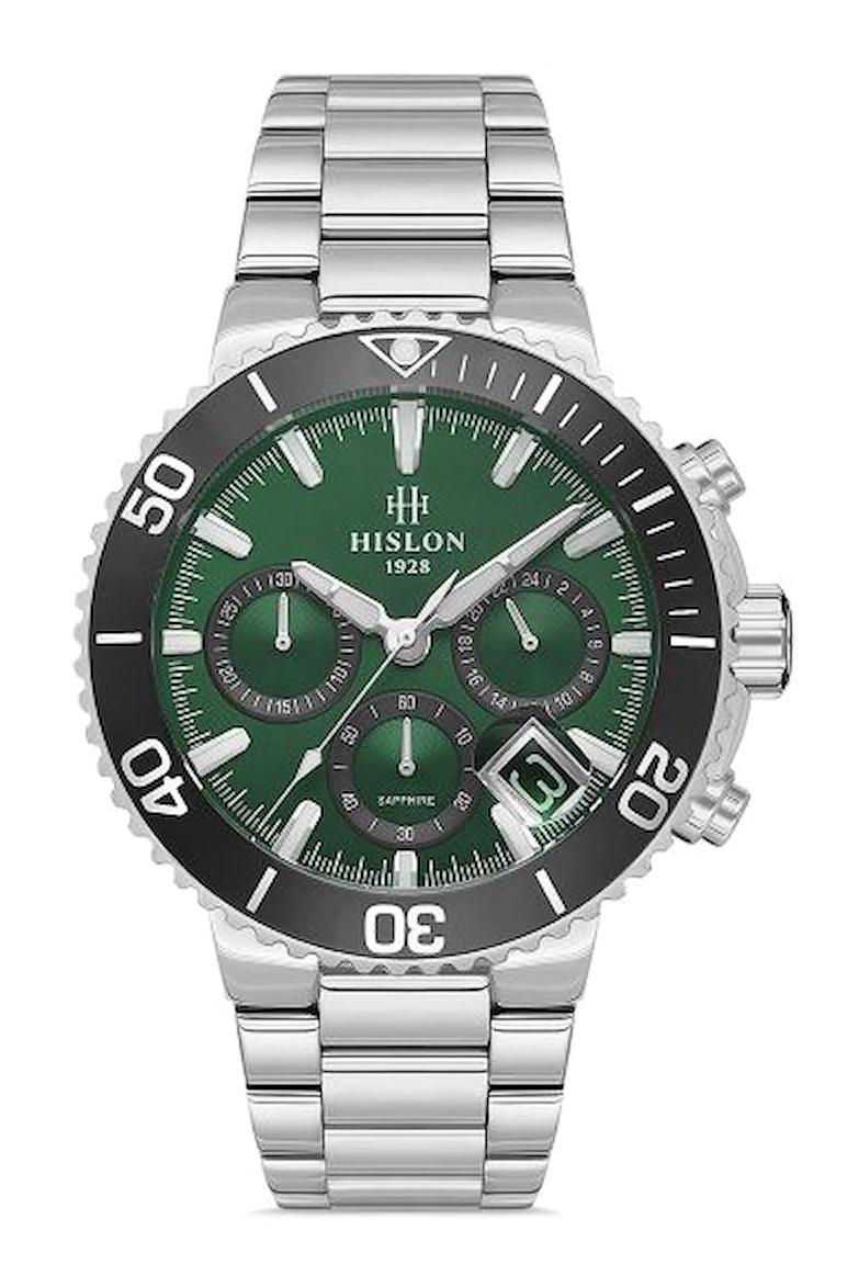 Hislon MS147T-15SS Pusulalı Takvimli Çelik Kordon Analog Erkek Kol Saati