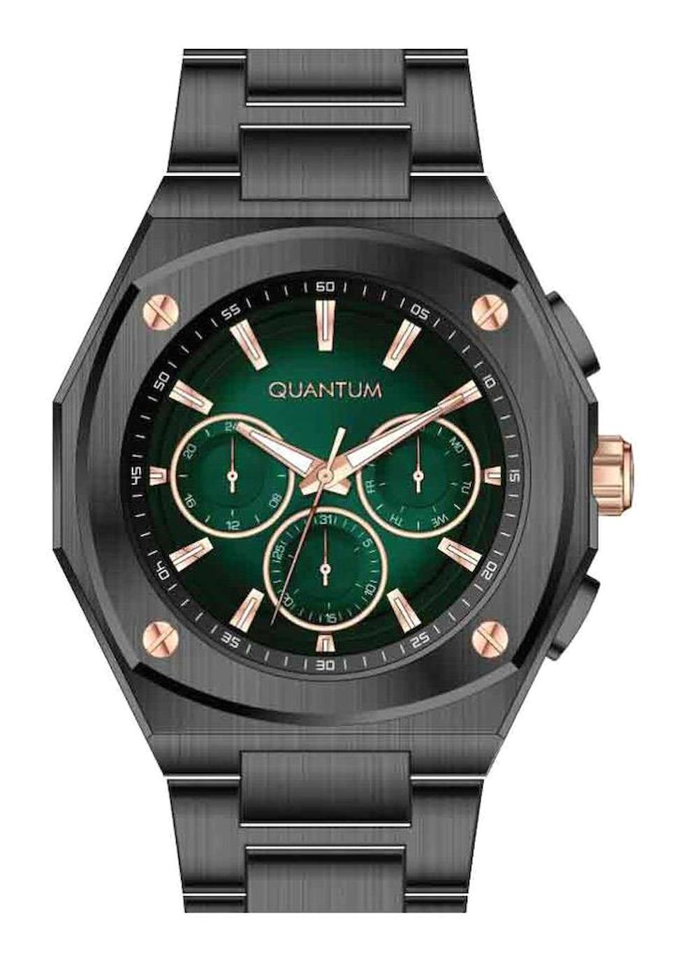 Quantum ADG1032.070 Takvimli 44 mm Siyah Çelik Kordon Analog Erkek Kol Saati