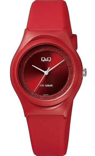 Q&Q VQ86J030Y Kırmızı Çelik Kordon Analog Kol Saati