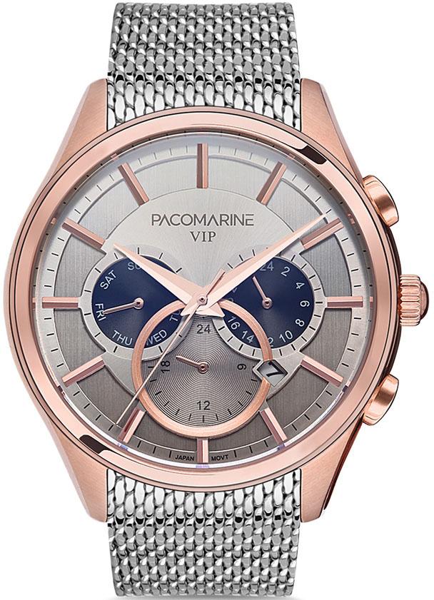 Pacomarine PM.88002.01E Takvimli 42 mm Çelik Kordon Analog Kol Saati