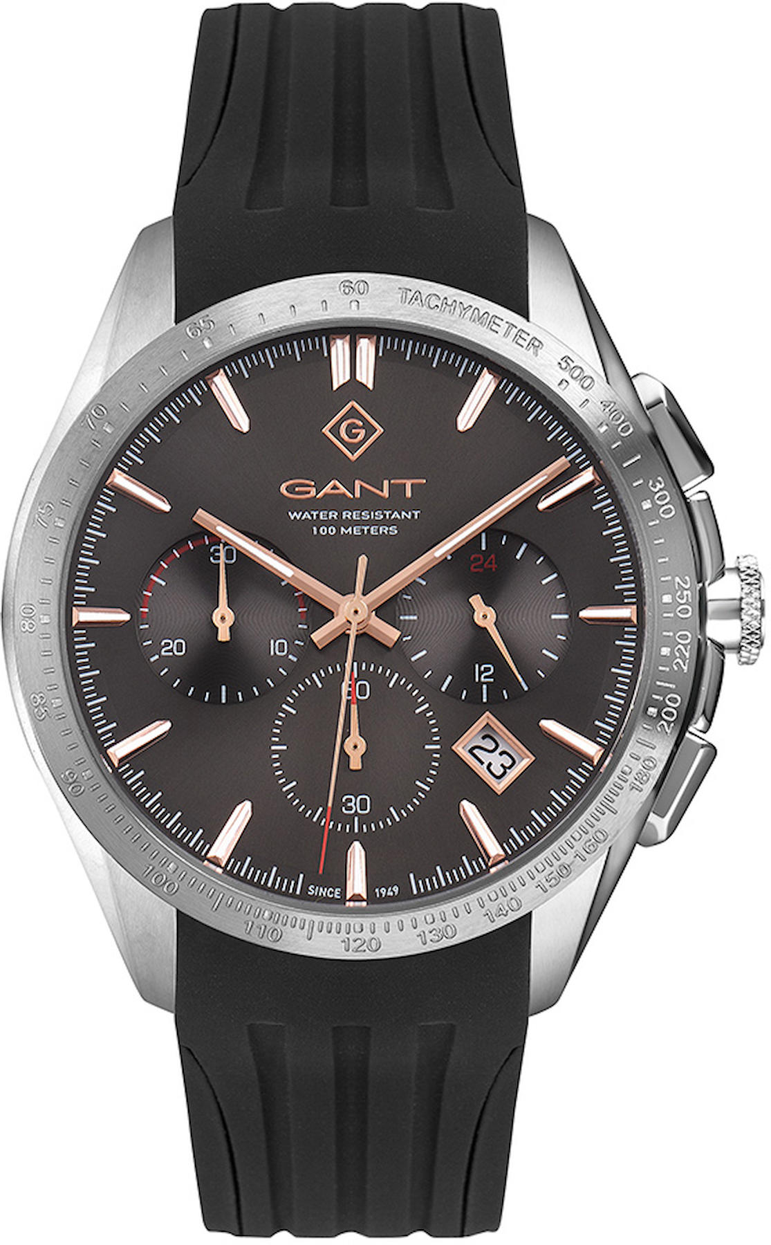 Gant G168002 Takvimli 44 mm Siyah Silikon Kordon Analog Erkek Kol Saati