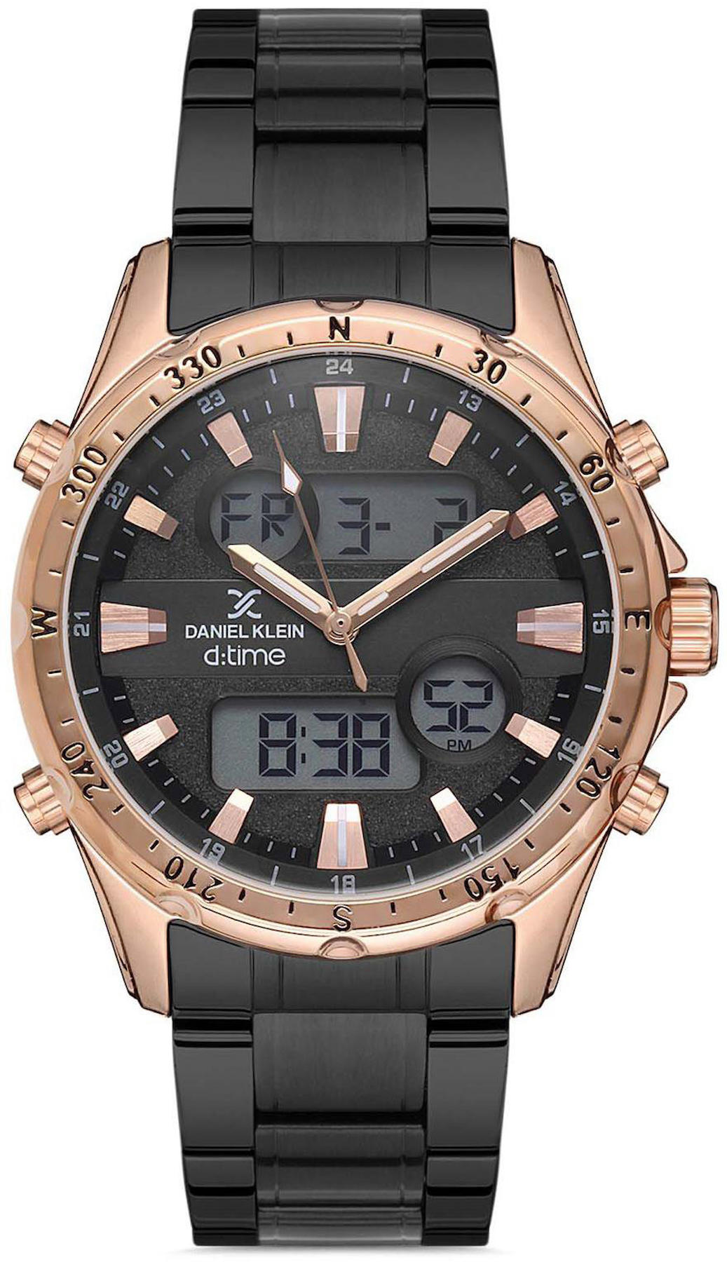 Daniel Klein DK013186A-02 Takvimli Siyah Çelik Kordon Analog Kol Saati