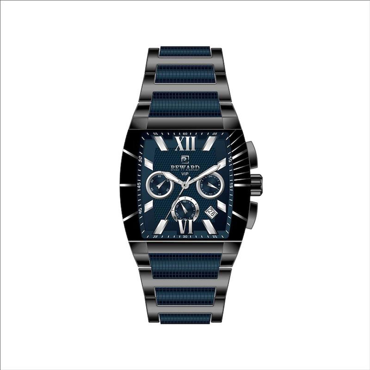 Reward A141107 Takvimli 39 mm Siyah- Lacivert Silikon Kordon Analog Erkek Kol Saati