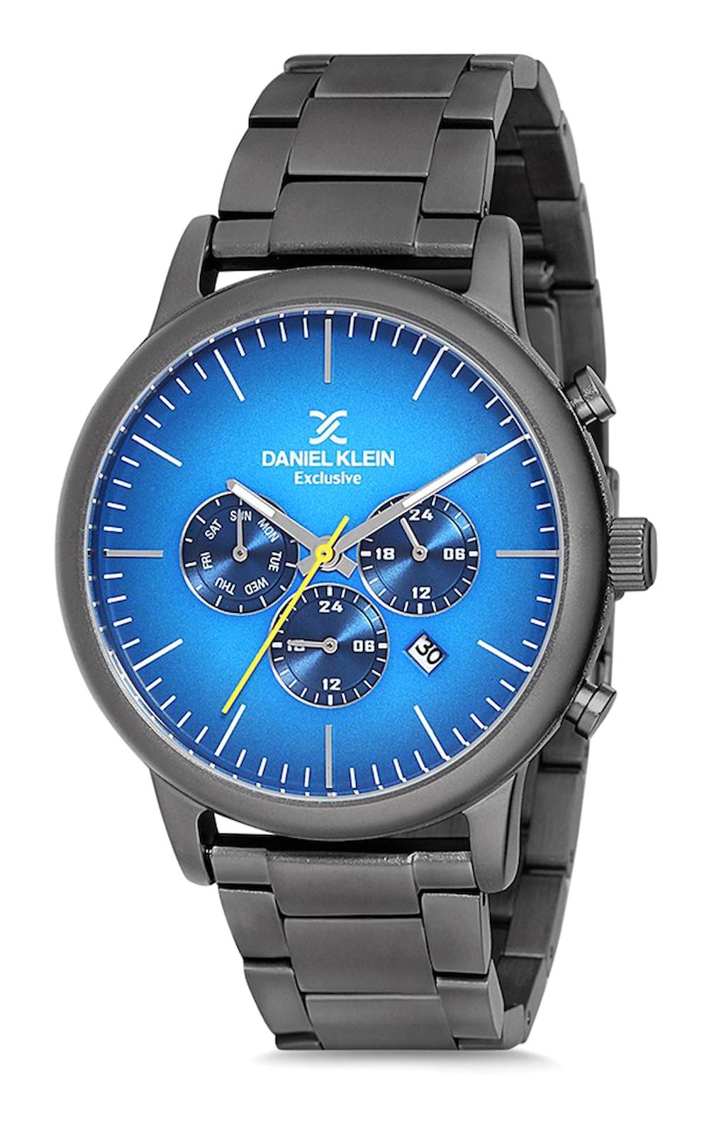 Daniel Klein DK012842F-06 Takvimli Siyah Çelik Kordon Analog Erkek Kol Saati
