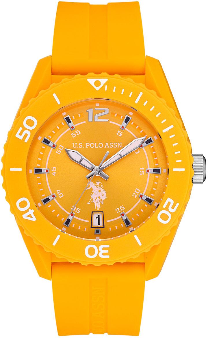U.S. Polo Assn USPA4001-04 Takvimli 45 mm Turuncu Silikon Kordon Analog Erkek Kol Saati
