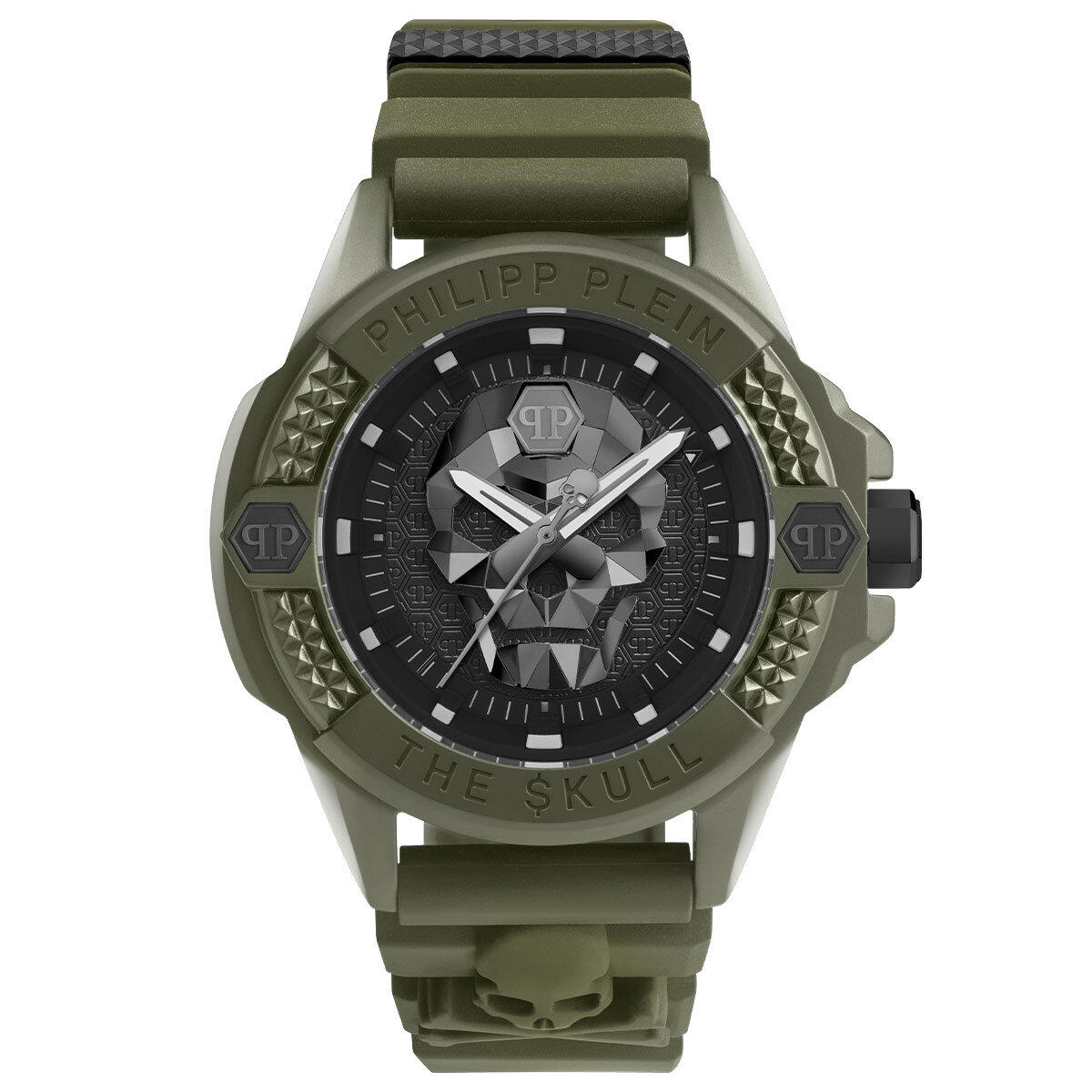 Philipp Plein PWUBA0423 Takvimli 44 mm Yeşil Silikon Kordon Analog Erkek Kol Saati