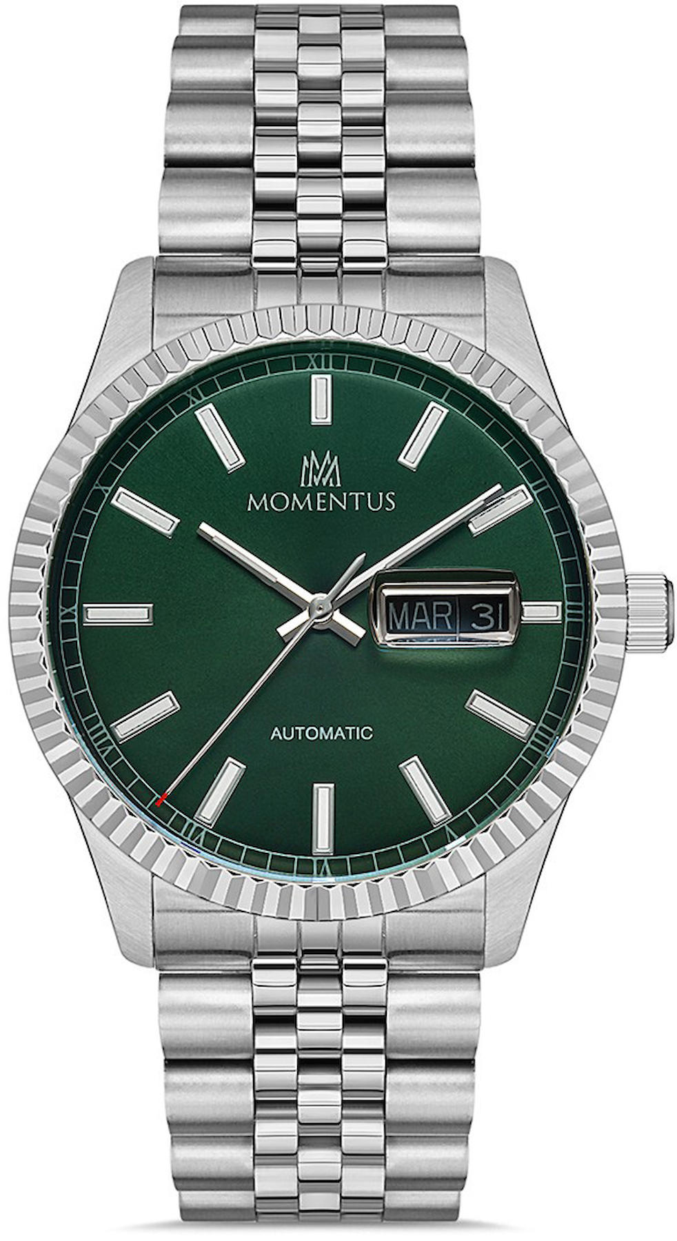 Momentus TM347S-15SS Takvimli 41 mm Çelik Kordon Analog Erkek Kol Saati