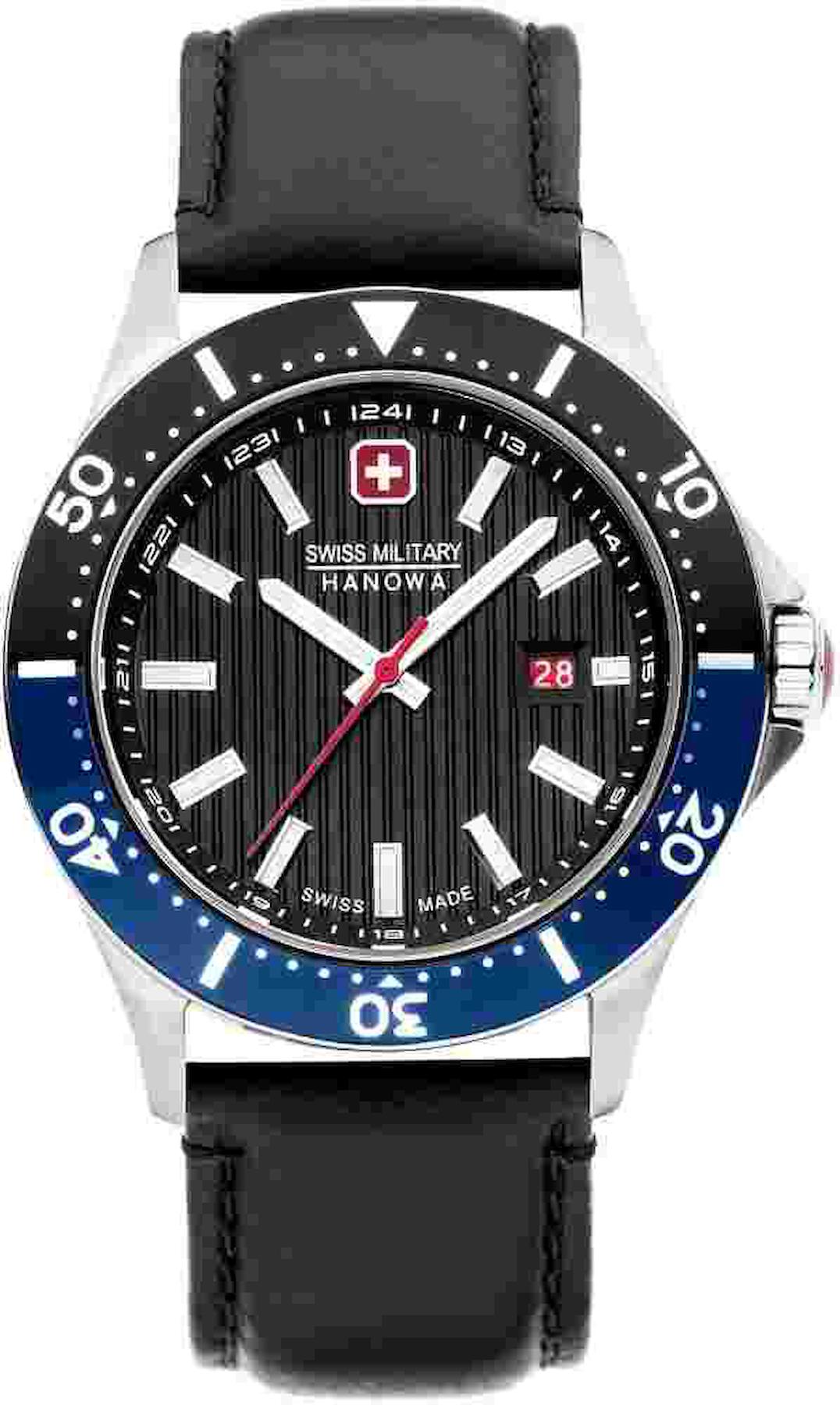 Swiss Military SMWGB2100606 Takvimli 44 mm Siyah Deri Kordon Analog Kol Saati