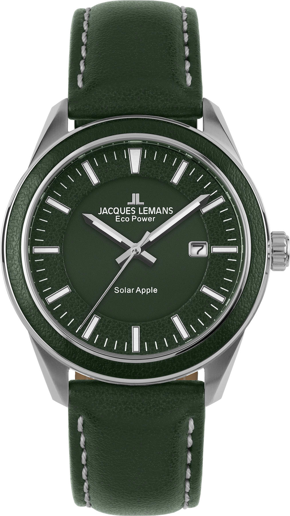Jacques Lemans 1-2116B Takvimli 40 mm Yeşil Deri Kordon Analog Kol Saati